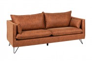 Sofa Rocco 3 seater antique brown retro hairpin feet