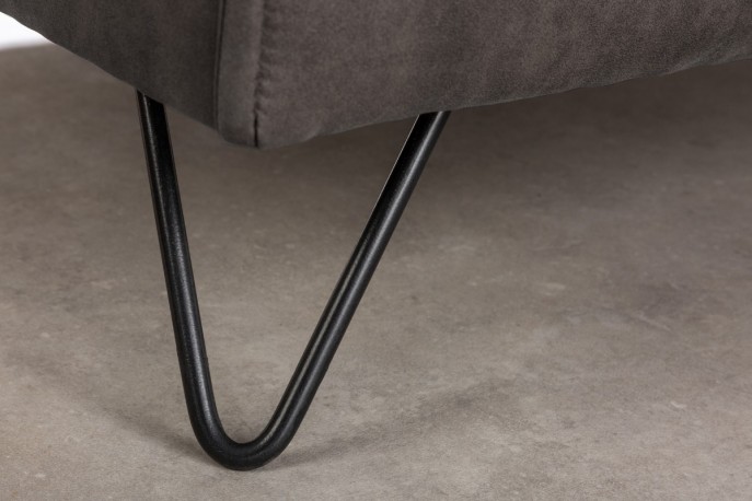 Sofa Rocco 3 seater gray retro hairpin feet