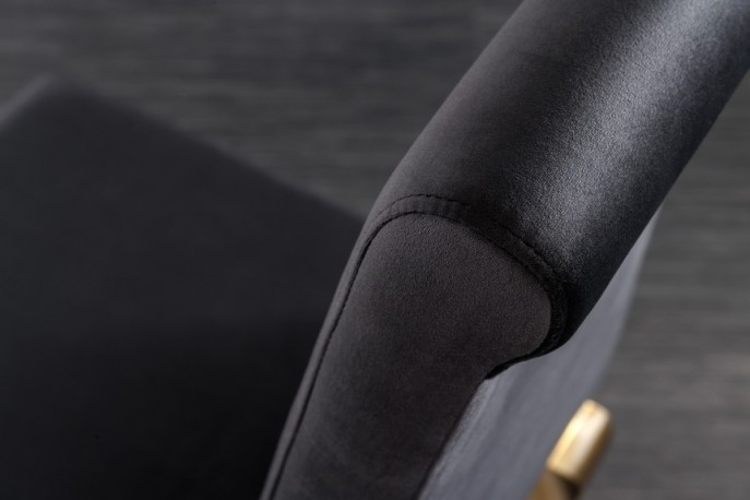 Chair modern baroque black velvet gold
