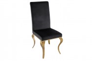 Chair modern baroque black velvet gold