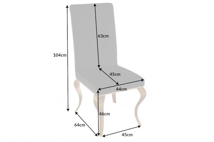 Chair modern baroque black velvet gold
