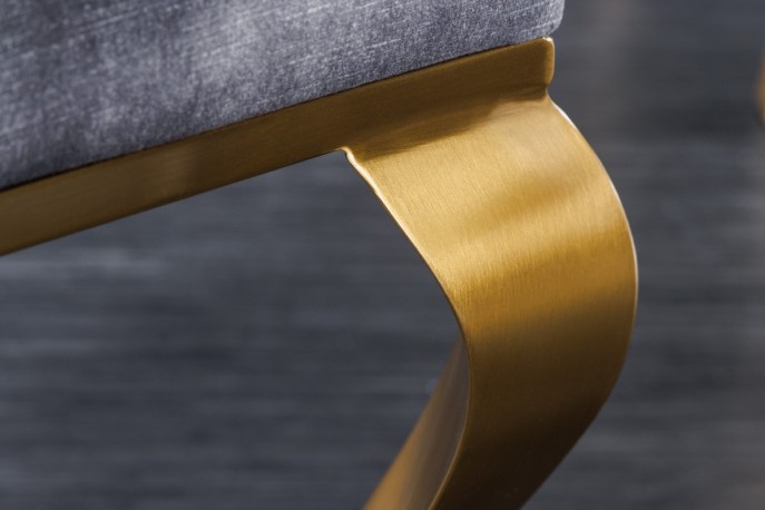 Chair modern baroque gray with lion head gold
