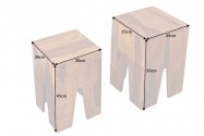 Side table Jungle set of 2 35cm Sheesham