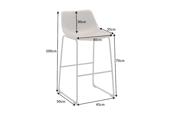 EVE - 100 cm barstol i taupe/svart
