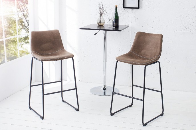 EVE - 100 cm barstol i taupe/svart