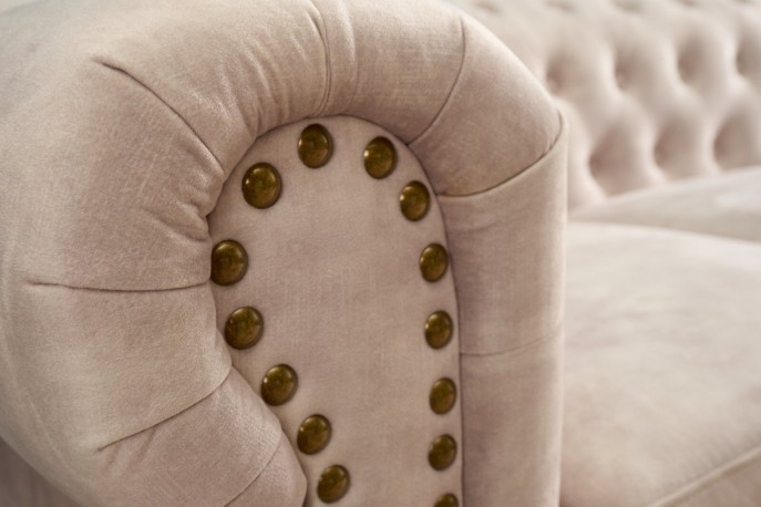 Chesterfield armchair velvet champagne