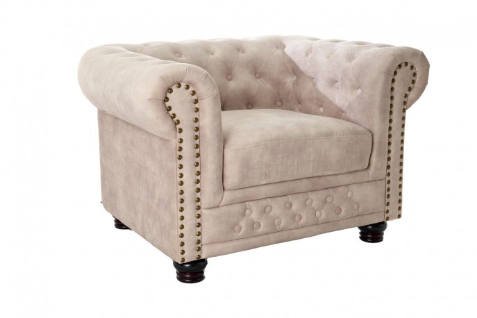 Chesterfield armchair velvet champagne