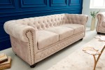 Chesterfield 3-seater sofa velvet champagne