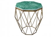 Coffee table Diamond 50cm marble brass green