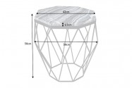 Coffee table Diamond 50cm marble black gray