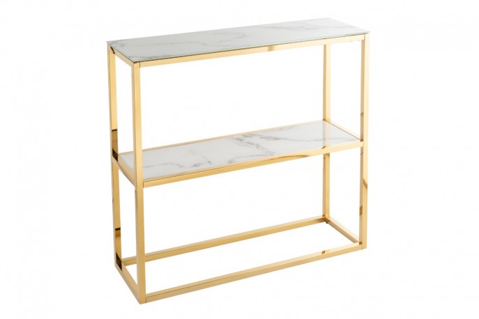 Console Elegance 80cm marble white gold