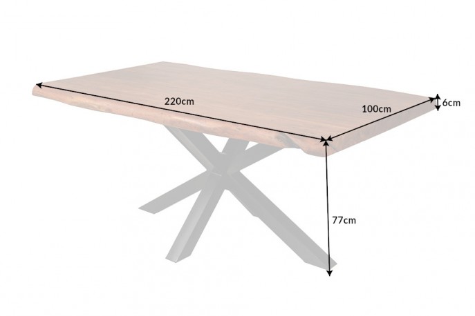 MONK - 220 cm matbord i akaciaträ 60 mm