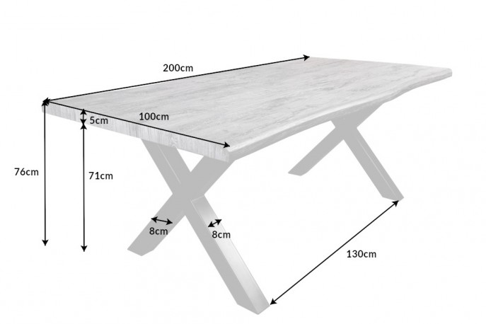 RALPH - 200 cm matbord i grått ek-utseende
