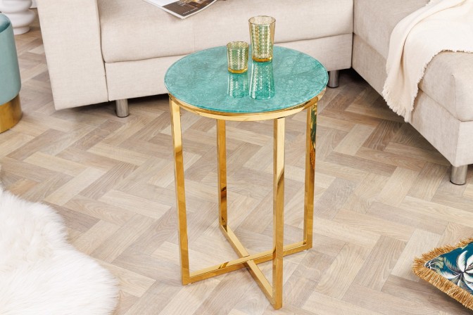 LOTTA - 60.5 CM - SIDOBORD GRÖN MARMORLOOK