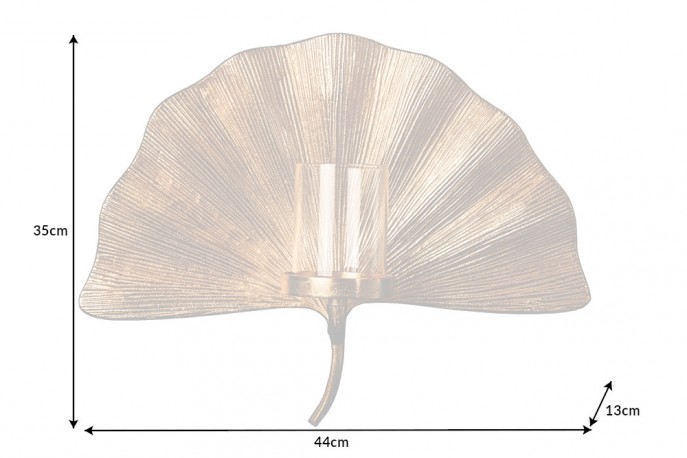 EMELIE - 43 x 34 cm väggljusstake i guld