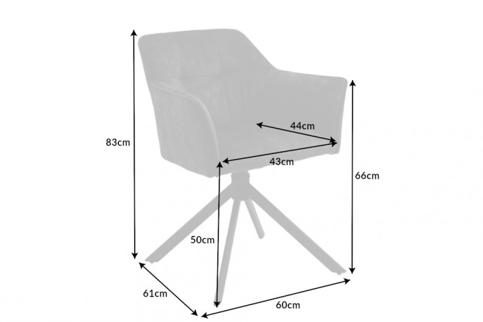 SPECTER - 60 cm snurrfåtölj i mörkgrå sammet