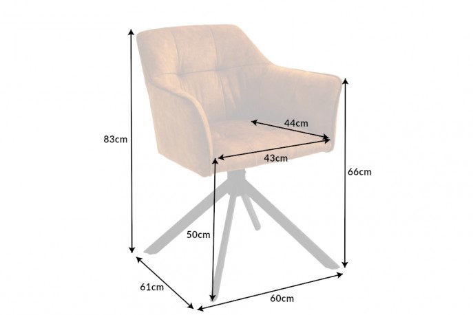SPECTER - 60 cm snurrfåtölj i senapsgul sammet