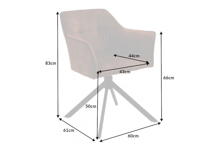 SPECTER - 83 cm roterbar fåtölj i kopparbrunt