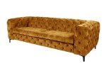 JENIVA - 235 cm soffa i senapsgul sammet