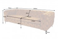JENIVA - 235 cm soffa i senapsgul sammet