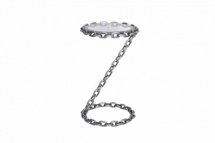 AURA - 55 cm sidobord med glasskiva