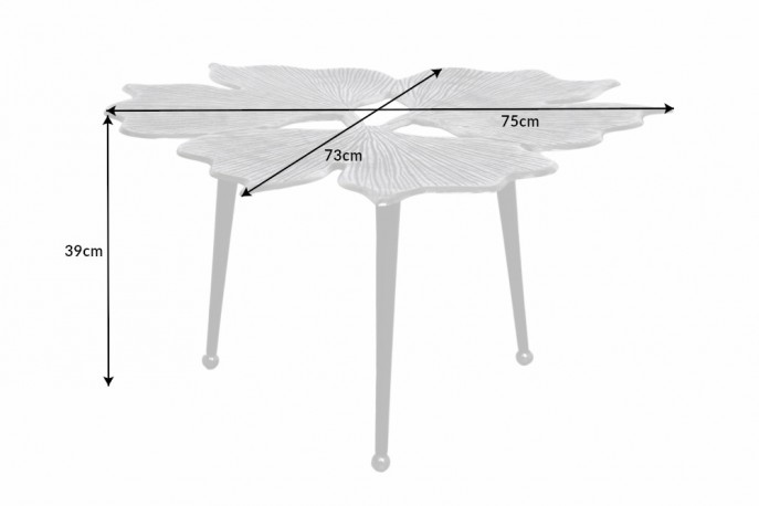 ORSA - 75 cm soffbord i silver/svart