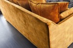 AMANDA - 215 cm soffa i senapsgul sammet