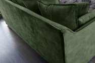 AMANDA - 215 cm soffa i mörkgrön sammet