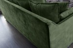 AMANDA - 215 cm soffa i mörkgrön sammet