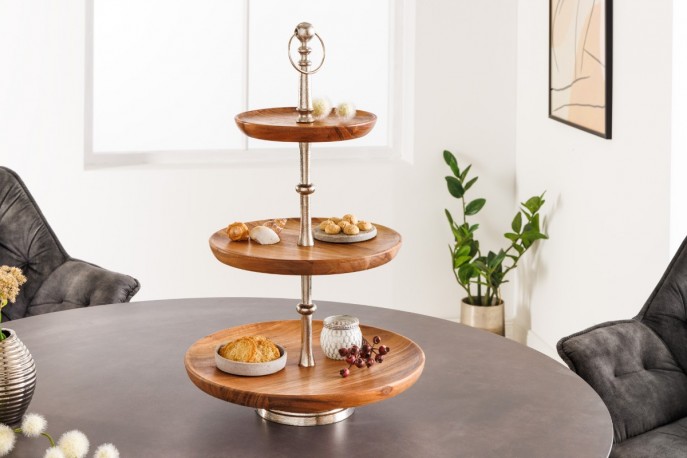 Cake stand Pure Natur 3 pieces acacia 60cm