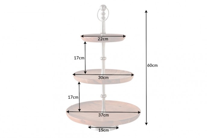 Cake stand Pure Natur 3 pieces acacia 60cm