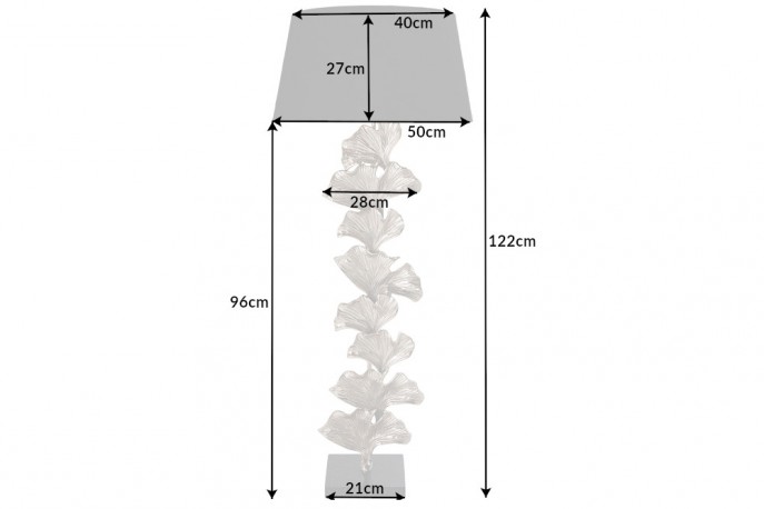 OYSTER - 122 CM - SILVRIG GOLVLAMPA
