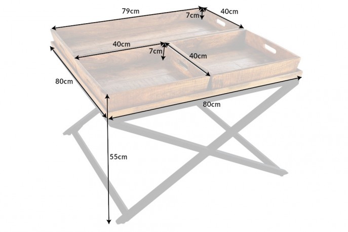 Albi Soffbord - 80cm - mangoträ