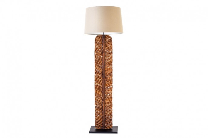 Floor lamp Leaf 180cm natural longan wood