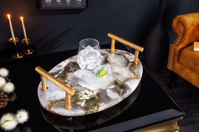 ROYAL - 40 cm bricka i agatblått 2