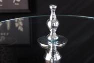 CLAIRE - 66 cm sidobord i silver/glasskiva