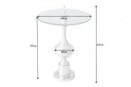 CLAIRE - 66 cm sidobord i silver/glasskiva