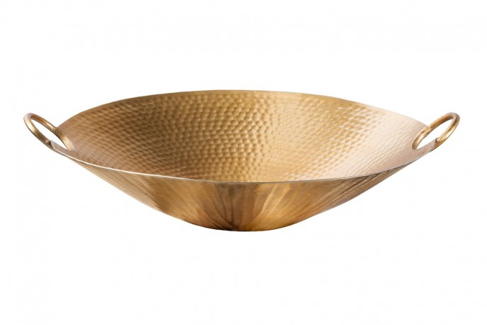 THERESE - 55 cm skål guldhamrad