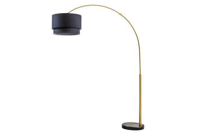 BALDER - 210 cm golvlampa i svart/guld
