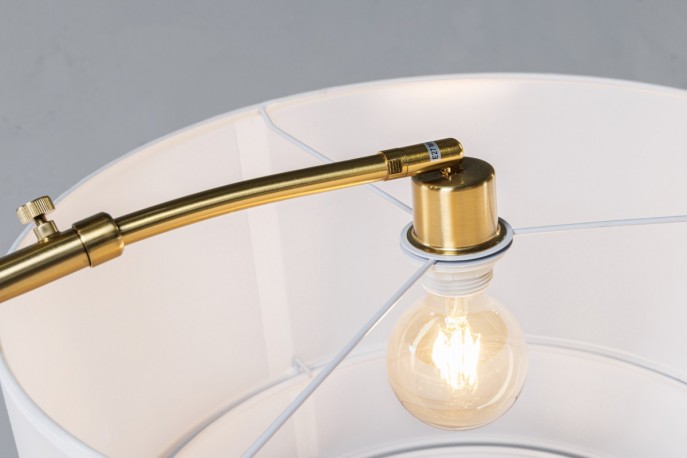 BALDER - 210 cm golvlampa i vitt/guld