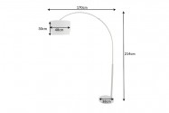 BALDER - 210 cm golvlampa i vitt/guld