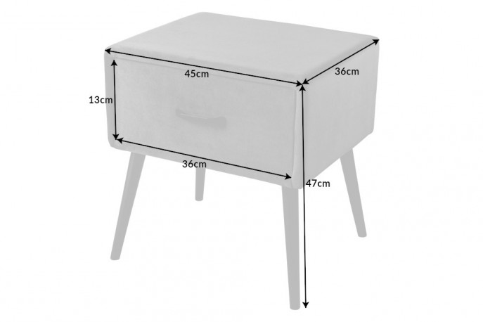 MAUREEN - 36 cm sängbord i mörkgrått