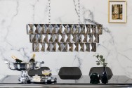 CAROLINE - 90 cm kristall-lampa i grått