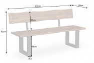 ECCO - 200 cm bänk i akaciaträ