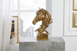 HORSE - 40 cm hästhuvud-skulptur i guldfärg