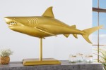 SHARK - 100 cm haj-skulptur i guldfärg