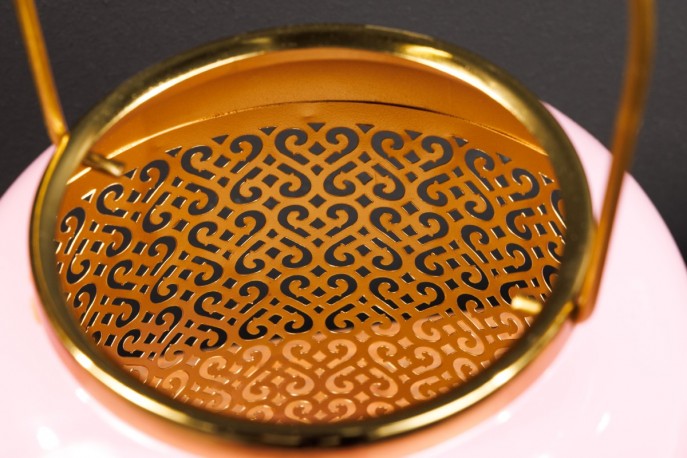 HARMONI - 27 CM LJUSLYKTA I ROSA OCH GULD