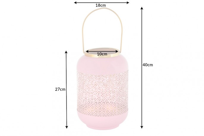 HARMONI - 27 CM LJUSLYKTA I ROSA OCH GULD