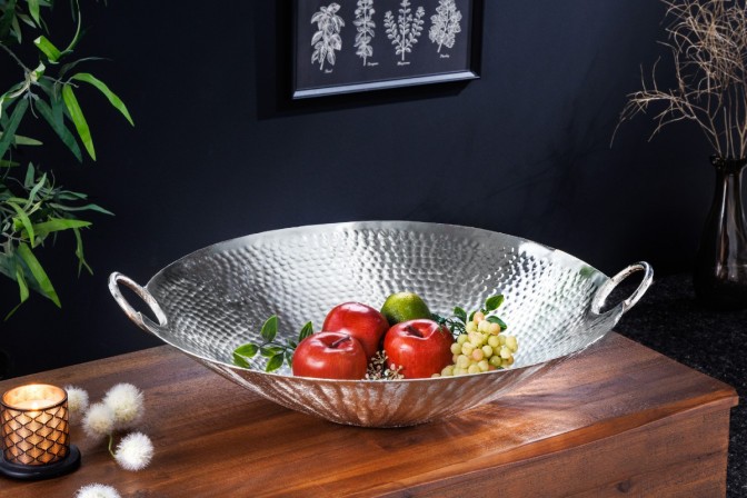 THERESE - 55 cm skål silverhamrad 2