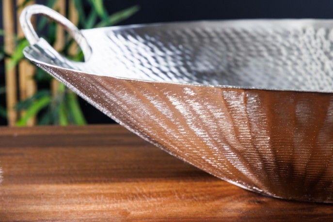 THERESE - 55 cm skål silverhamrad